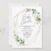 Aquarell, Grünpflanzen, Gender Neutral Baby Dusche Einladung (Vorderseite)