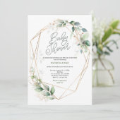 Aquarell, Grünpflanzen, Gender Neutral Baby Dusche Einladung (Stehend Vorderseite)