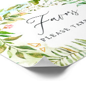 Aquarell Grünpflanzen Kristallklare Gastgeschenke  Poster (Ecke)