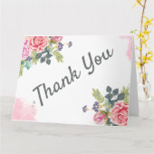 Aquarell Grünpflanzen Rosa Blume Karte (Gelbe Blume)