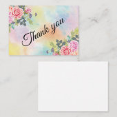 Aquarell Grünpflanzen Rosa Blume Mitteilungskarte (Vorne/Hinten)