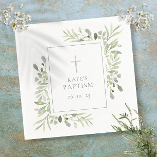 Aquarell-Grüntaufe Christening Serviette