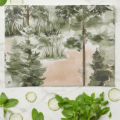 Aquarell Grünwald Geschirrtuch (Gefaltet)