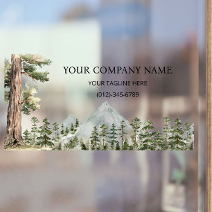 Aquarell Grünwald personalisiertes Geschäft Fensteraufkleber