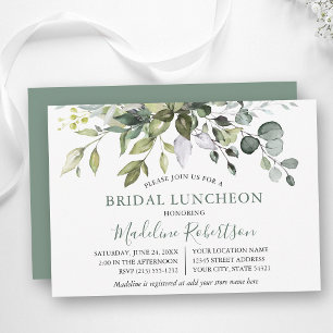 Aquarell Grünzeug Salbei Grün Braut-Luncheon Einladung