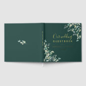 Aquarell-Grünzeug-Script-Hochzeit Gästebuch (Voll)