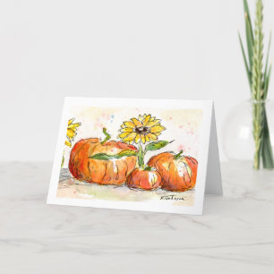 Aquarell-Grußkarte zur Erntezeit Karte
