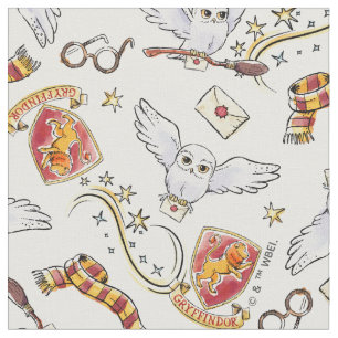 Aquarell GRYFFINDOR™ Hedwig-Muster Stoff