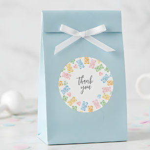 Aquarell-Gummibären-Baby-Shower-Dankeschön Runder Aufkleber