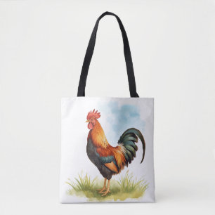 Aquarell Hahn Tasche