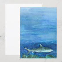 Aquarell-Hai-Einladung
