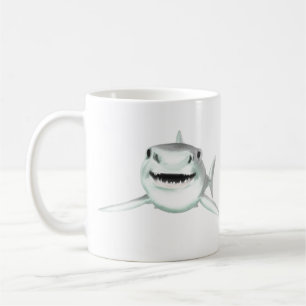 Aquarell-Hai lächelnd grauer grüner Ozean-Tier Kaffeetasse