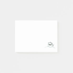 Aquarell-Hai lächelnd grauer grüner Ozean-Tier  Post-it Klebezettel