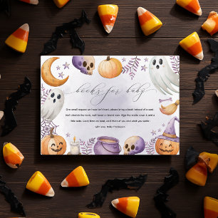 Aquarell-Halloween-Bücher für Baby Shower Begleitkarte