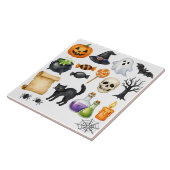 Aquarell-Halloween-Collage Fliese (Seite)