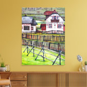 Aquarell Handgemalt Siebenbürgen, Rumänien Leinwanddruck (Insitu (Wohnzimmer))