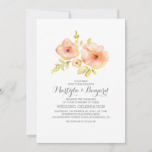 Aquarell handgemalte Blume romantische Hochzeit Einladung