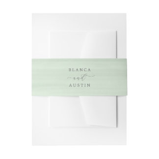 Aquarell-handgemalte tadellose olivgrüne Hochzeit Einladungsbanderole