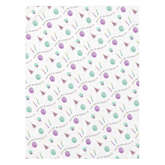 Aquarell-Happy Geburtstagsdesign Tischdecke (Vorderseite)