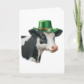 Aquarell Happy St. Patrick's Day Funny Cow Karte (Vorderseite)