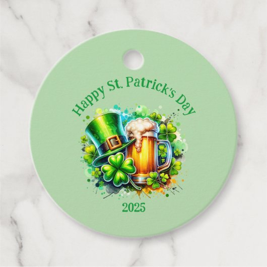 Aquarell Happy St. Patrick's Day Party Accessoire Geschenkanhänger (Vorderseite)