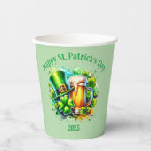 Aquarell Happy St. Patrick's Day Party Accessoire Pappbecher (Vorderseite)