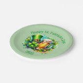 Aquarell Happy St. Patrick's Day Party Accessoire Pappteller (Schrägansicht)