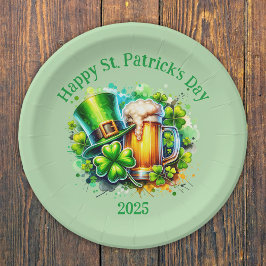 Aquarell Happy St. Patrick's Day Party Accessoire Pappteller