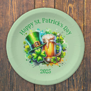 Aquarell Happy St. Patrick's Day Party Accessoire Pappteller