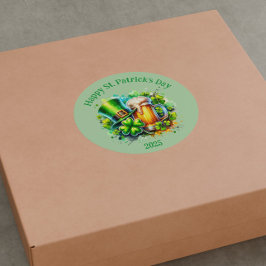 Aquarell Happy St. Patrick's Day Party Accessoire Runder Aufkleber