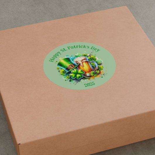 Aquarell Happy St. Patrick's Day Party Accessoire Runder Aufkleber