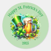 Aquarell Happy St. Patrick's Day Party Accessoire Runder Aufkleber (Vorderseite)