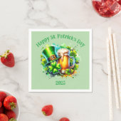 Aquarell Happy St. Patrick's Day Party Accessoire Serviette (Beispiel)