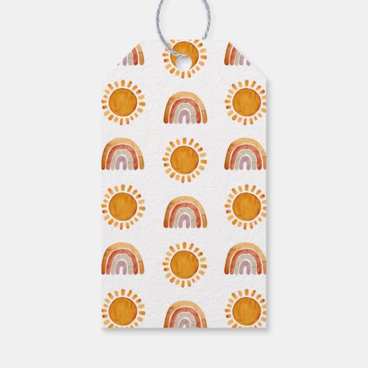 Aquarell Happy Yellow Sun Danke Baby Dusche Geschenkanhänger (Rückseite)