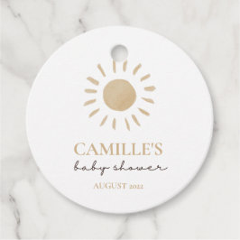 Aquarell Happy Yellow Sun Danke Baby Dusche Geschenkanhänger