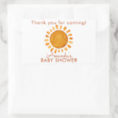 Aquarell Happy Yellow Sun Danke Baby Dusche Rechteckiger Aufkleber (Tasche)