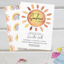 Aquarell Happy Yellow Sunshine Baby Dusche