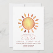 Aquarell Happy Yellow Sunshine Baby Dusche Einladung (Vorderseite)
