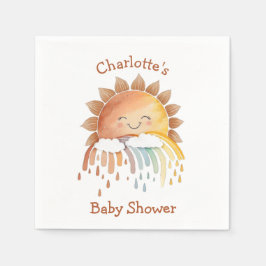 Aquarell Happy Yellow Sunshine Baby Dusche Serviette