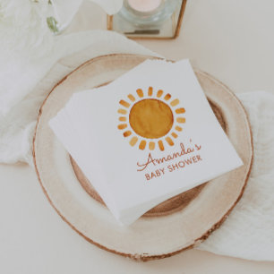 Aquarell Happy Yellow Sunshine Baby Dusche Serviette