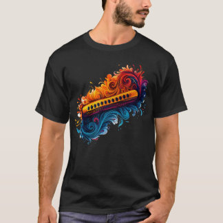 Aquarell-Harmonika-Instrument-Musiker T-Shirt
