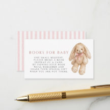Aquarell-Häschen-Rosa-Schleife-Bücher für Baby