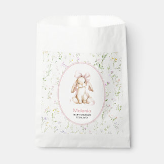    Aquarell-Hase Grandmillennial-Schleife rosa  Ba Geschenktütchen