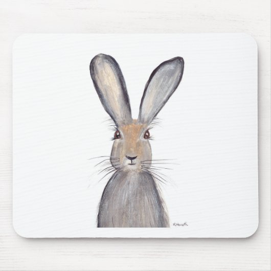 Aquarell Hase Kaninchen Mousepad (Vorne)