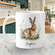 Aquarell-Hase Landleben-Wildtier-Tierliebhaber