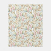 Aquarell-Hasen-Garten Fleecedecke (Vorderseite)