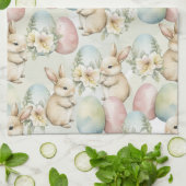 Aquarell-Hasen-Garten Geschirrtuch (Gefaltet)