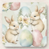 Aquarell-Hasen-Garten Getränkeuntersetzer (Vorderseite)