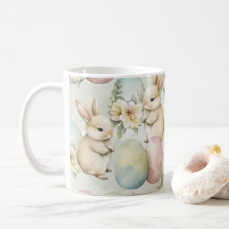 Aquarell-Hasen-Garten Kaffeetasse