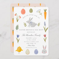 Aquarell-Hasen-Oster-Brunch & Eiersuche